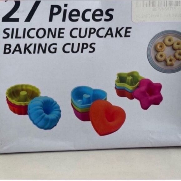 New 27 Pcs Reusable Silicone Cupcake Baking Cups /Muffin and Non-Stick Muffin - Picture 7 of 12